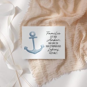 Grußkarte, Anker, Familie, Familie ist der Anker, Postkarte, Geschenk, Karte