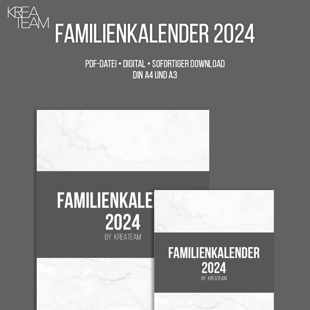Family Calendar 2024 Digital Download DIN A3 & A4 Etsy