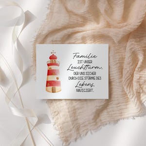 Grußkarte, Leuchtturm, Familie, Familie ist unser Leuchtturm, Postkarte, Geschenk, Karte