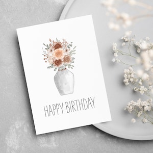 Happy Birthday, Karte, Blumen, Geburtstagskarte