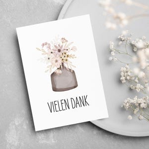 Vielen Dank, Karte, Blumen, Blumenstrauß, Geschenk, Verschenken, Dankeskarte