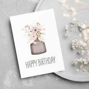 Happy Birthday, Geburtstagskarte, Karte, Blumen