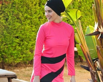 Burkini, Modest Swimwear, Hijab Swimsuit, Summer Dresses Women, Gift for Her, Islamic Gift, Full Coverage, Color Black, Long Sleeve