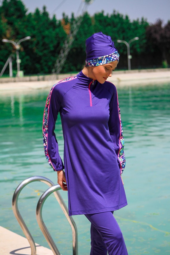 Buy Modern Burkini, Summer Dresses Women, Modest Swimwear, Sleeves  Patterned, 3 Piece, Long Sleeve, Fully Covered, High Quality Islamic Swimsuit  Online in India 