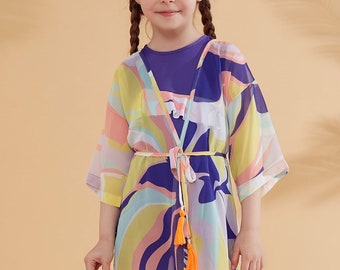 Kids Colourful Caftan Kimono Pareo P2333