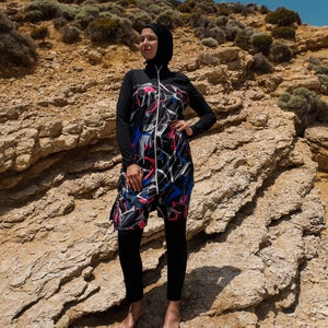 Burkini Swimwear Set, Summer Dresses Women, Parachute Swimsuit Fabric, Long Sleeve, Fully Covered, Modern High Quality Islamic Swimsuit image 7