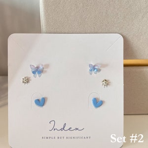 Blue Cute Earrings Set for 3 - Set #2