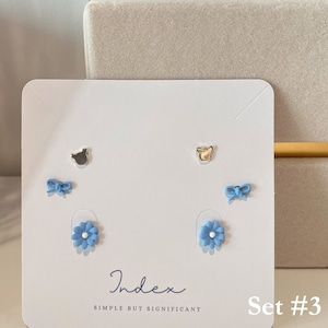 Blue Cute Earrings Set for 3 - Set #3