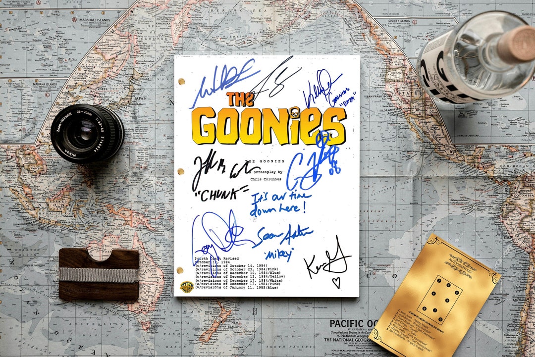 The Goonies Signed Movie Script '80s Adventure Treasure for Cinema