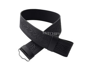 Cintura Sottile Nera In Pelle Lunga 85 Cm Fibbia Cromata Satinata Pacific Trail - Foto 7