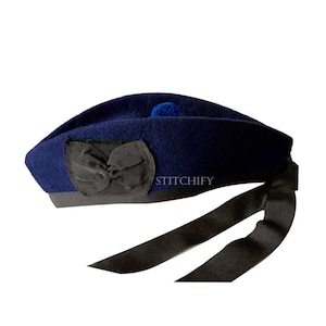 Chapeau Glengarry bleu, Glengarry en laine écossaise, robe Highland, bonnet Pipers