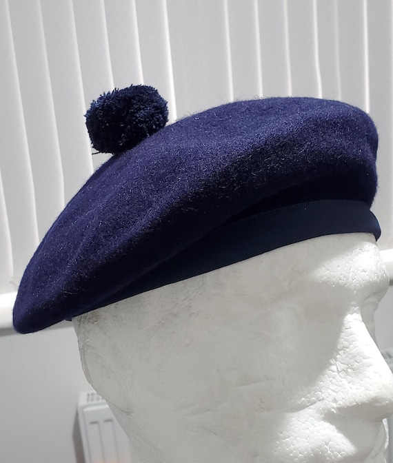 Navy Blue Beret, Wool Beret, Blue Balmoral Hat,french Beret