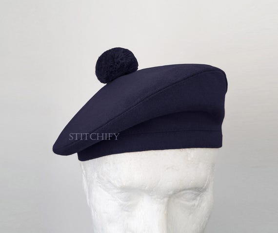 Tam O'shanter Hat, Blue Tam, Handmade Highlands Cap, Traditional