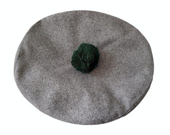 Grey Tam O&#39;Shanter, Gray Highlander Tam, Scottish Bonnet, Winter Hat, Men&#39;s Tam, Party Outfit, Casual Wear, Scottish Tam, Gift