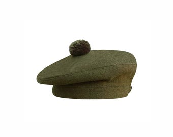 Tam O'Shanter escocês, Tam de lã, Gorro estilo militar, Boné escocês, Boina das Terras Altas, Tammy cáqui