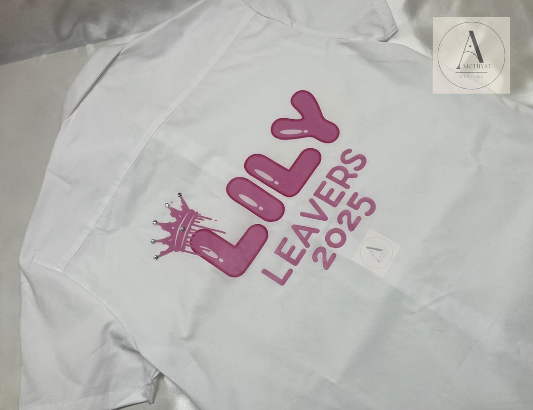 Pink Girly Style Leavers Shirts Personalised School Leavers 2025 pink-girly-style-leavers-shirts-personalised-school-leavers-2025