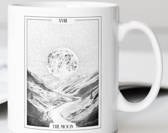 Moon Tarot Card Mug, Spiritual Gift (11&15oz)