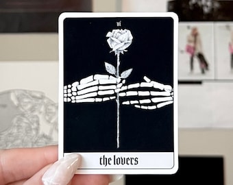 Pegatina "Los Enamorados" / Calcomanía Brillante Estilo Tarot / Regalos Románticos