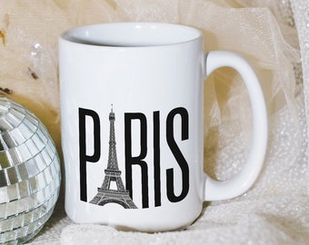 11&15oz Paris Eiffel Tower Mug | Black and White Minimalistic Kitchen | City Lover Gifts