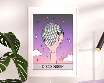 Disco Queen Tarot Card Art Print: Gift for Dancers