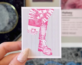 Doc Martens Sticker  |  Printmaking  |  Pink and Punk Square  |  Glossy Decal