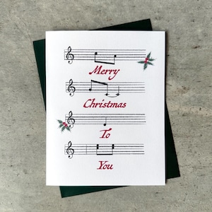 Handmade Music Lover Christmas Card Set: A2 Stationery with Envelopes