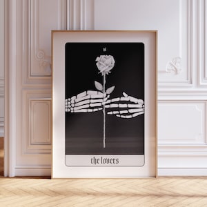 Liebhaber Tarot Karte Kunstdruck |  Major Arcana Die Liebenden VI Poster |  Spirituelle und Tarot Wand Kunst |  Tarot Legere Geschenke |  Mehrere Größen