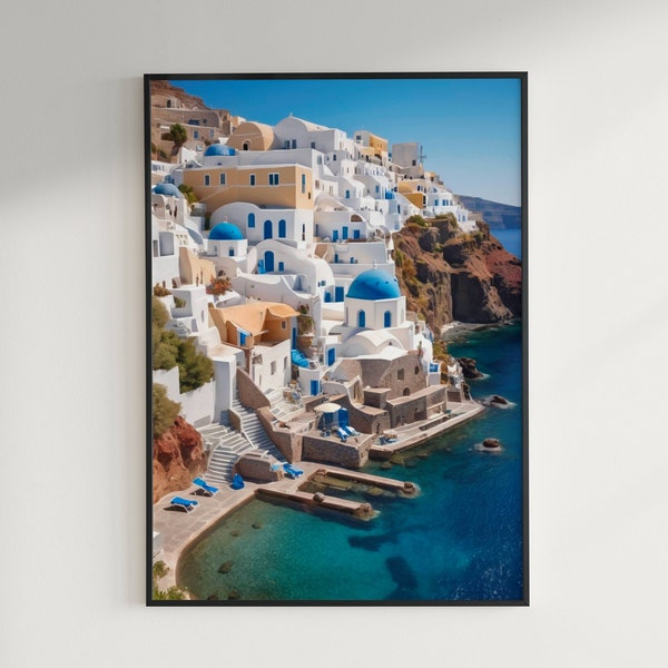 Housewarming Gift, Santorini, Greek Landscape, Digital Prints, Wall Art, Landscape Wall Art, Art, Large Prints, Poster Prints