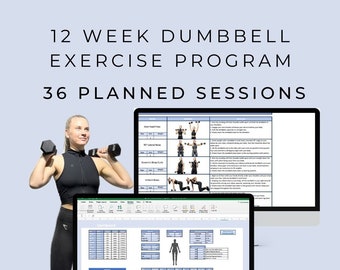 12 Week Dumbbell & Bodyweight Home-Based Exercise Program for Beginners/Intermediate - 36 Sessions - Summer 2024
