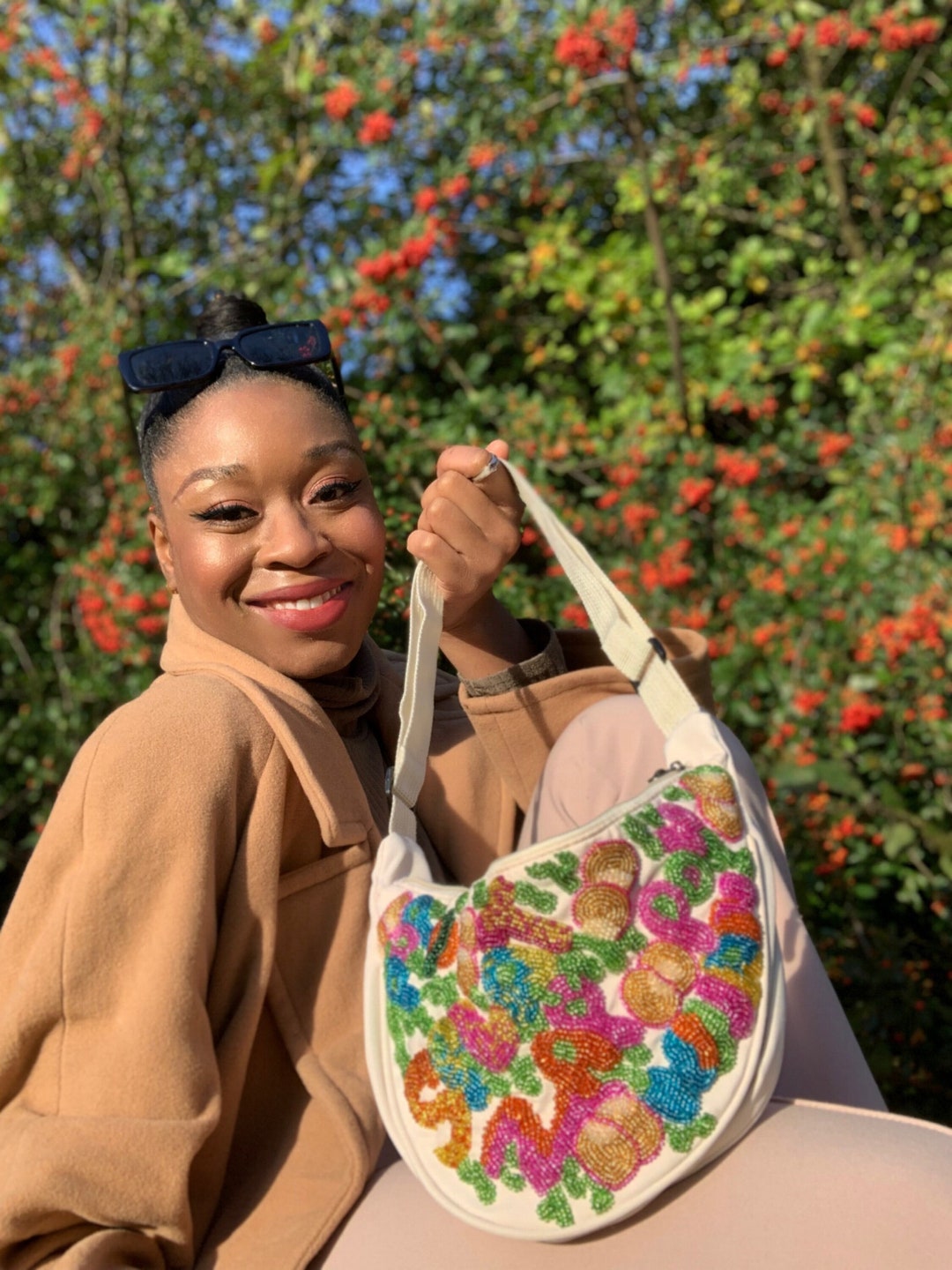 Multicoloured Handbeaded Dumpling Bag Etsy UK