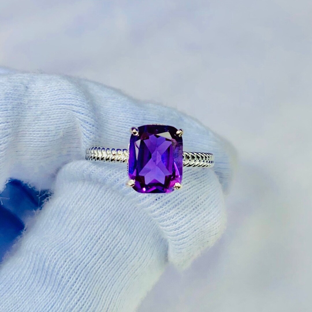 Alexandrite Ring, Lab Created Alexandrite Ring, 925 Sterling Silver Ring, Color Change Stone