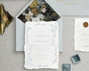 Vintage Floral Wedding Invitation Set | Editable Template (Digital Download)
