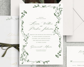 Vintage Floral Wedding Invitation Suite | Editable Template (Digital Download)