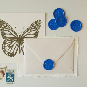 Butterfly Wax Seals, Self Adhesive | Wedding Invitation Wax Stamp | Peel and Stick Wax Seal | Custom Wax Seal Sticker for Envelope