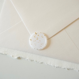 Gold Leaf Wax Seals, Self Adhesive | Wedding Invitation Wax Stamp | Peel and Stick Wax Seal | Translucent Wax Seal Sticker for Envelope