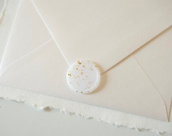 Gold Leaf Translucent Wax Seals, Self Adhesive Wedding Invitation Stickers