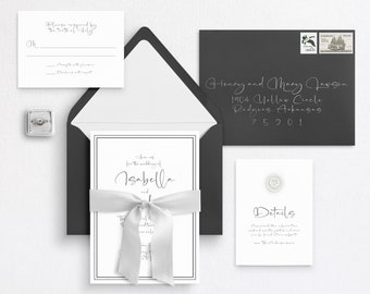Modern Minimalist Wedding Invitation Template | Editable RSVP (Digital Download)