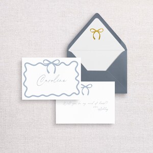 Modello di proposta di matrimonio per damigelle d'onore con fiocchi scaricabile digitalmente