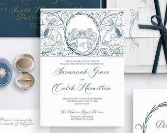 Editable Vintage Floral Wedding Invitation Template (Digital Download)