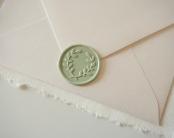 Leaf Sprig Wax Seals, Self Adhesive Wedding Invitation Stickers