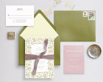 Floral Wedding Invitation Template | Editable Colorful Frame (Digital Download)