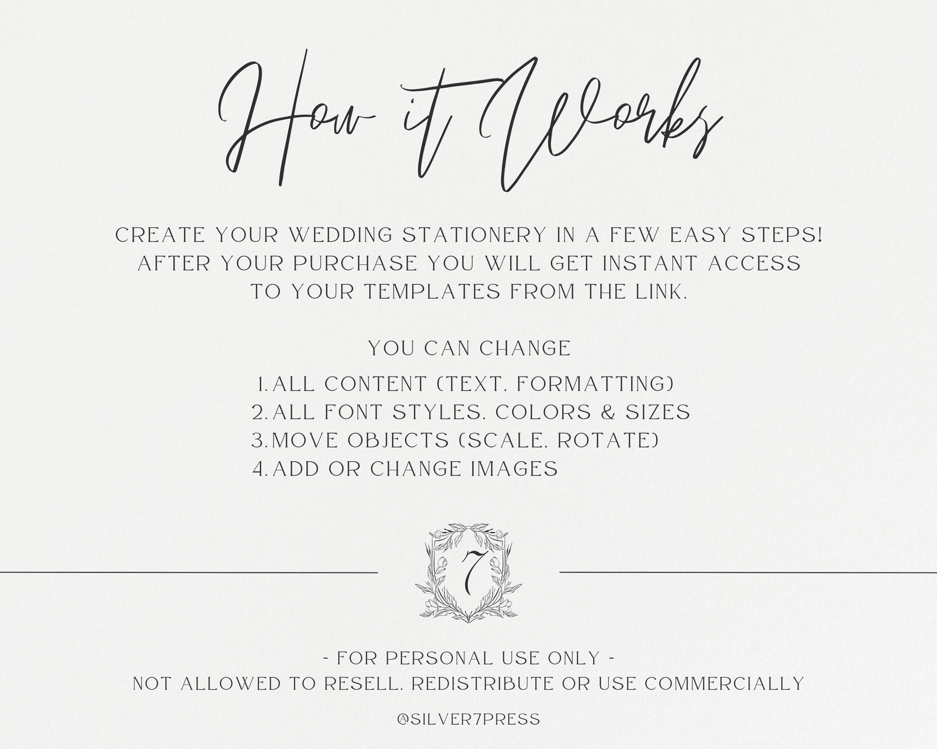 Printable Wedding Invitation Template Set With Hand-drawn Roses ...