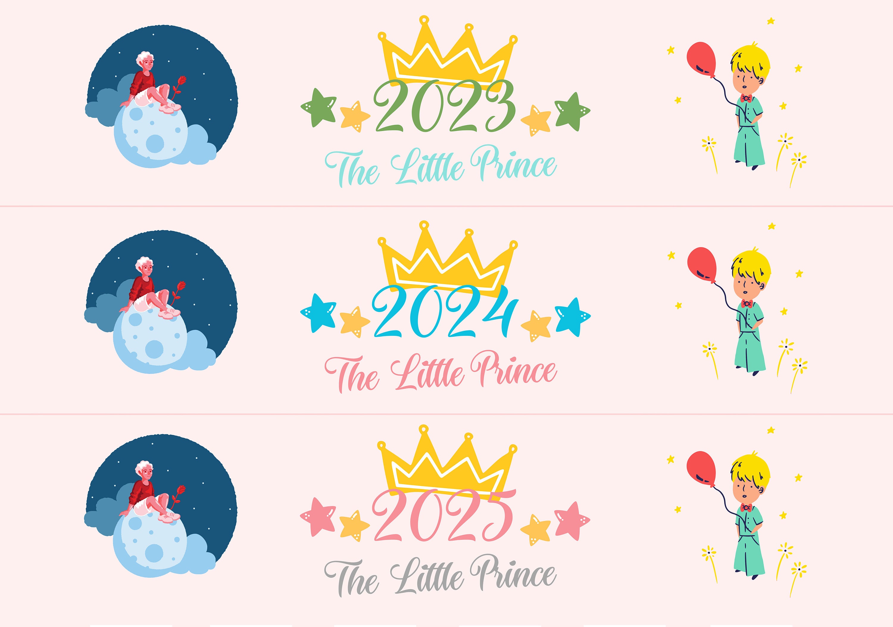 202320242025 the Little Prince Calendar, Printable Digital Calendar, Digital Download, Le