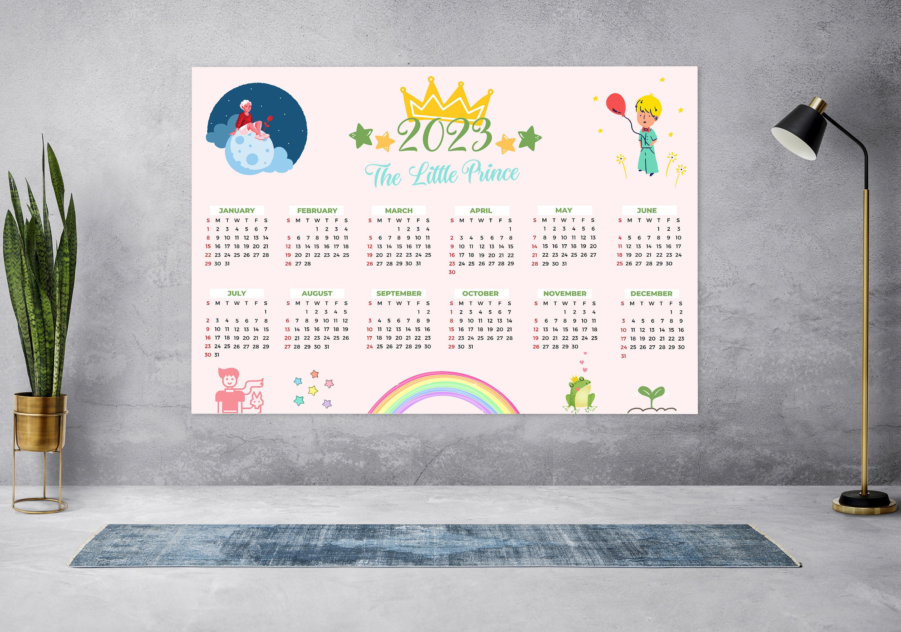 202320242025 the Little Prince Calendar, Printable Digital Calendar, Digital Download, Le