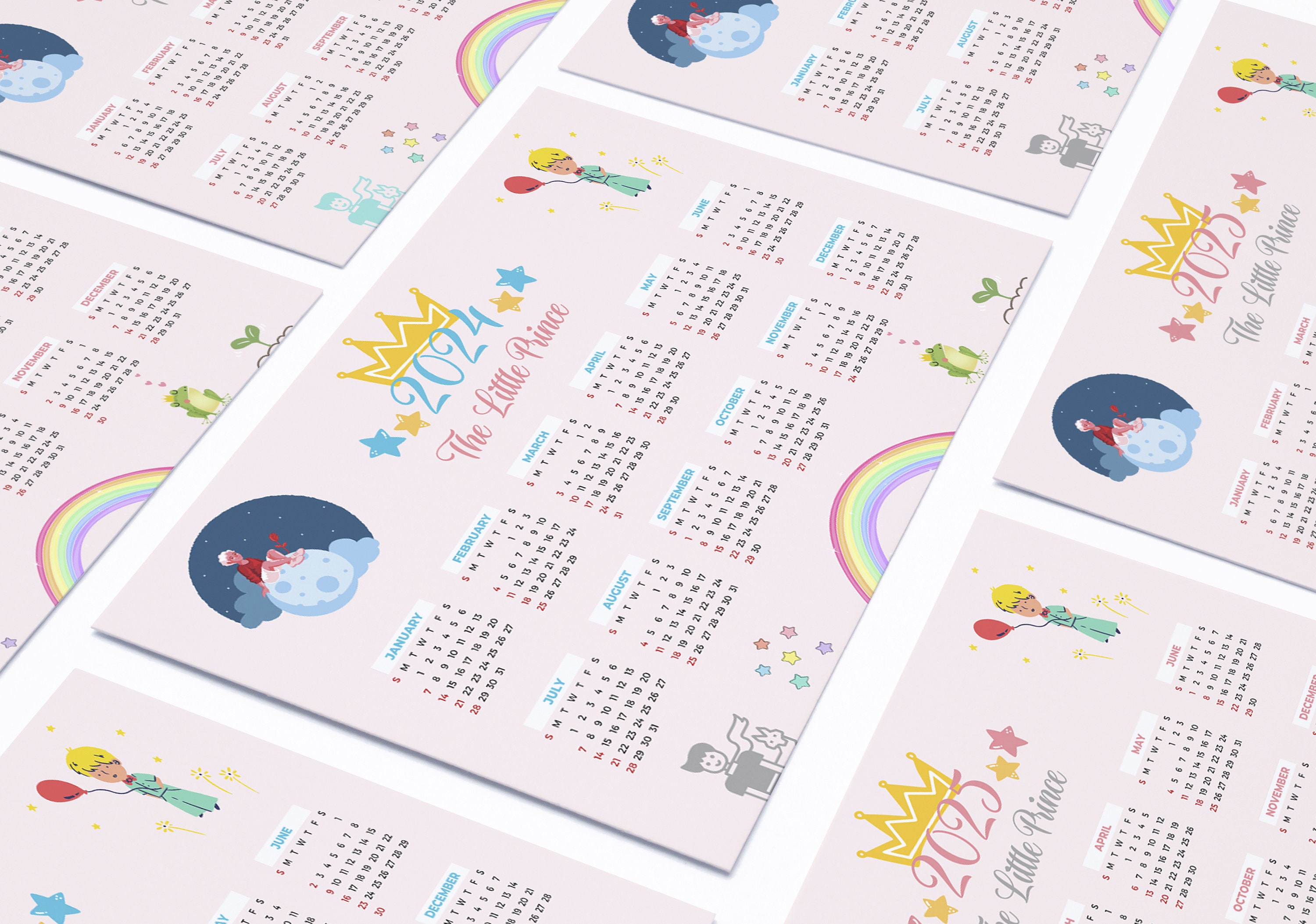 202320242025 the Little Prince Calendar, Printable Digital Calendar, Digital Download, Le