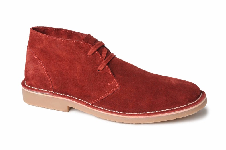 Catesby Mens Leather Hemsby Desert Boot Cx41 Suede Chukka Ankle Summer Boots Red