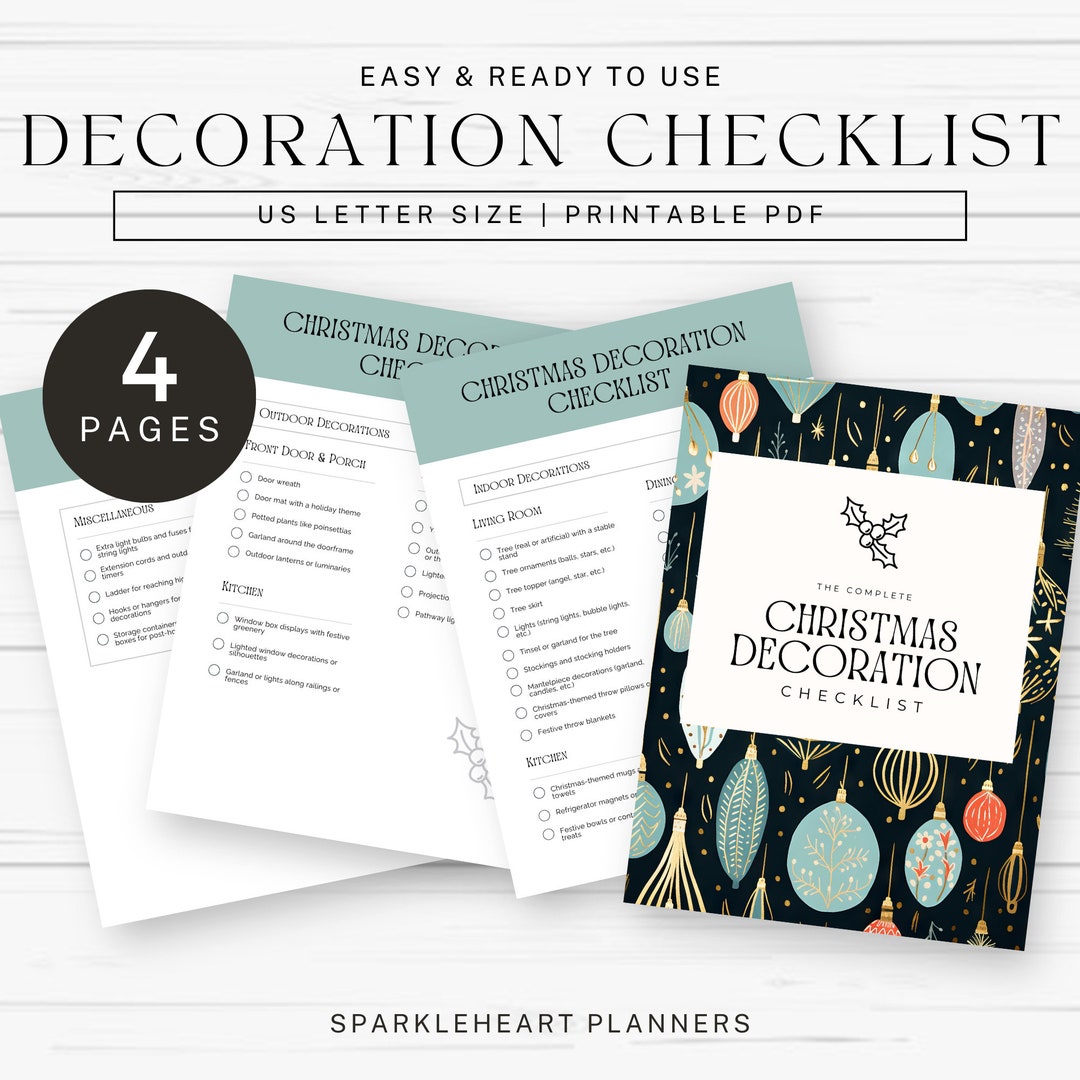 Christmas Decoration Checklist Printable Christmas Decor to Etsy