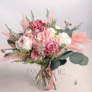 Bouquet CAMILA fleurs éternelles, bouquet de fleurs mariage, bouquet de mariée, bouquet de fleurs vintage, roses eternelles