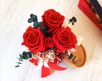 Eternal 12 Roses Rouges Préservées - Boîte Cadeau Parfumée Pour Femme, Mère, Petite Amie, Cadeau D'anniversaire Pour La Saint-Valentin, Anniversaire De Mariage