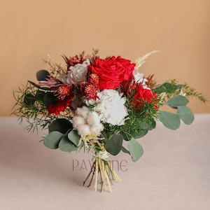 ALZARINE bouquet eternal/stabilized flowers, eternal red roses, original gift for women, bridal bouquet, eternal flowers